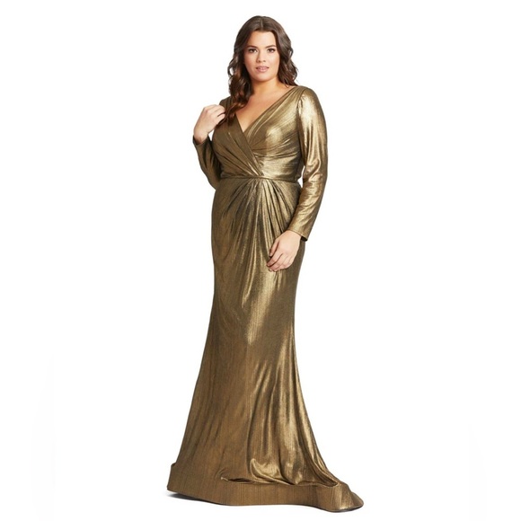 Mac Duggal 49073 NWT CHIC METALLIC EVENING GOWN (PLUS) - Picture 1 of 7